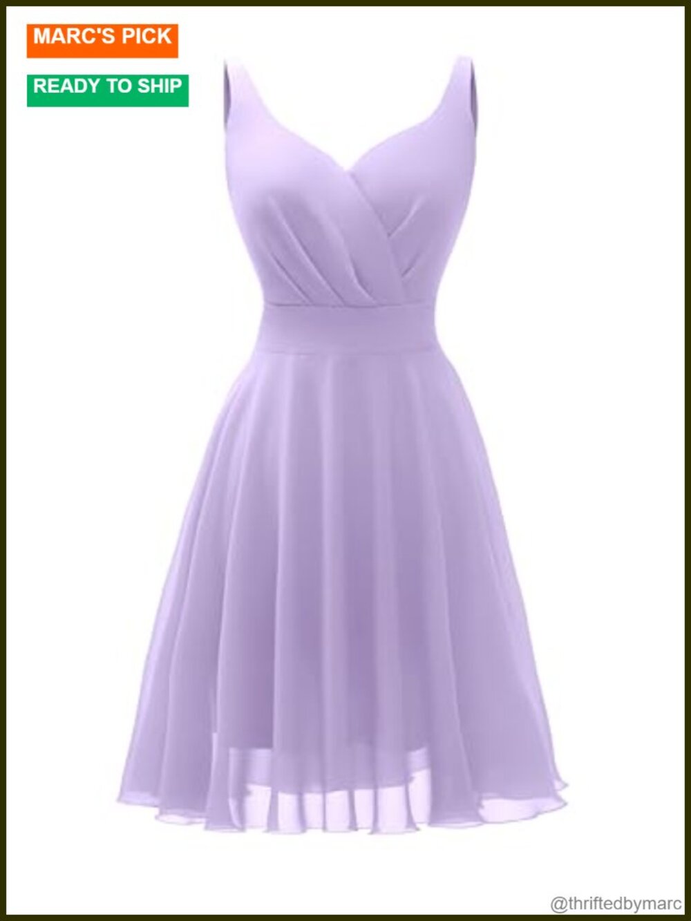 V-Neck Chiffon Cocktail Dress Spaghetti Strap Sundress
